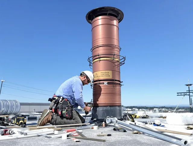 Installed chimney liner by Shelton Chimney Sweep in Shelton, CT