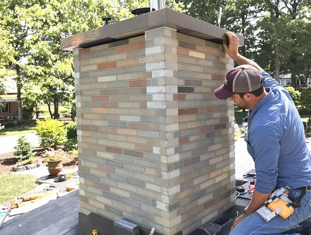 Shelton Chimney Sweep completing a modern chimney remodel in Shelton, CT