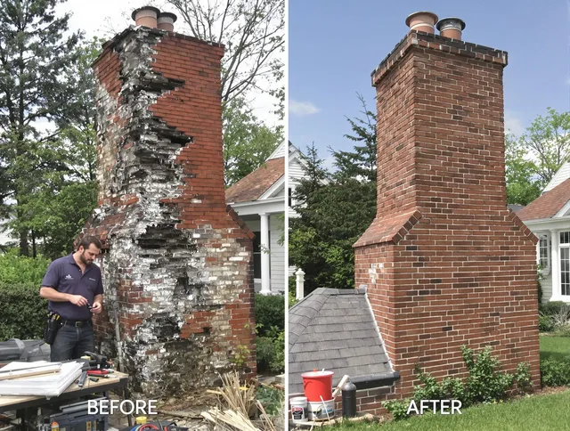 Shelton Chimney Sweep performing a full chimney restoration in Shelton, CT