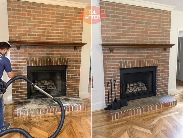 Shelton Chimney Sweep carefully sanitizing a fireplace in Shelton, CT