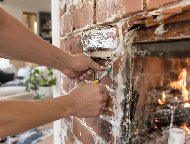 Routine fireplace repair by Shelton Chimney Sweep in Shelton, CT